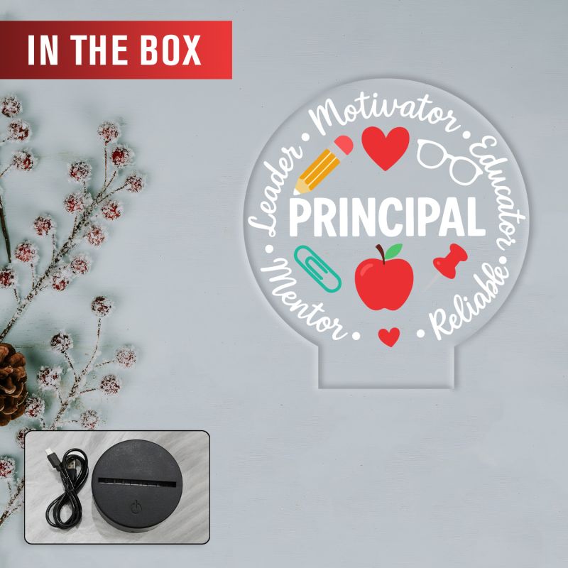 Principal LED Desk Table Lamp with Warm White Light Principal Appreciation Gift Principal Office Decor Light | School Principal Gift